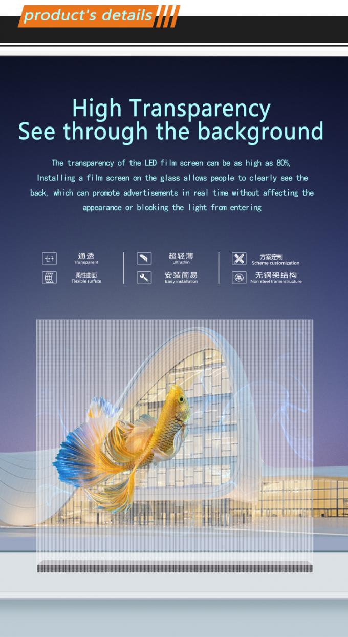 P20 P30 P40 LED Film Ekranı Dev Cam Perde Duvar Reklam Ekranı 0