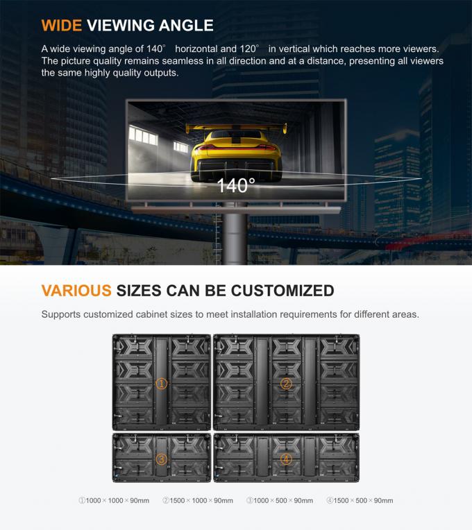 Dışarıdaki Sabit LED Ekranı P3.91 P4.81 P6.25 P7.8 P10.4 İnce Tam Renkli LED Video Duvarı 6