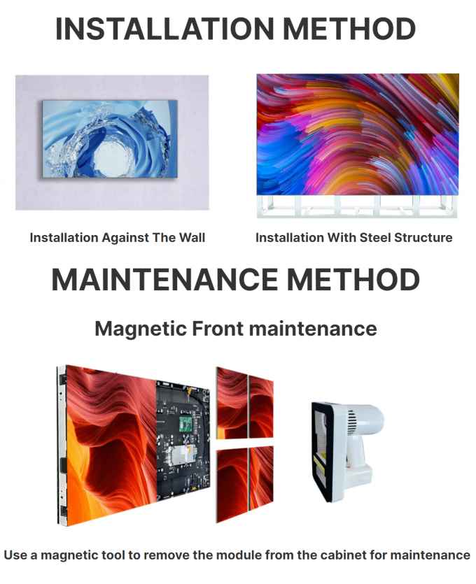 İçeride ve dışarda uygulamalar için ölçekli dökümlü iç alüminyum panelli LED Video Duvarı Fine Pitch 3