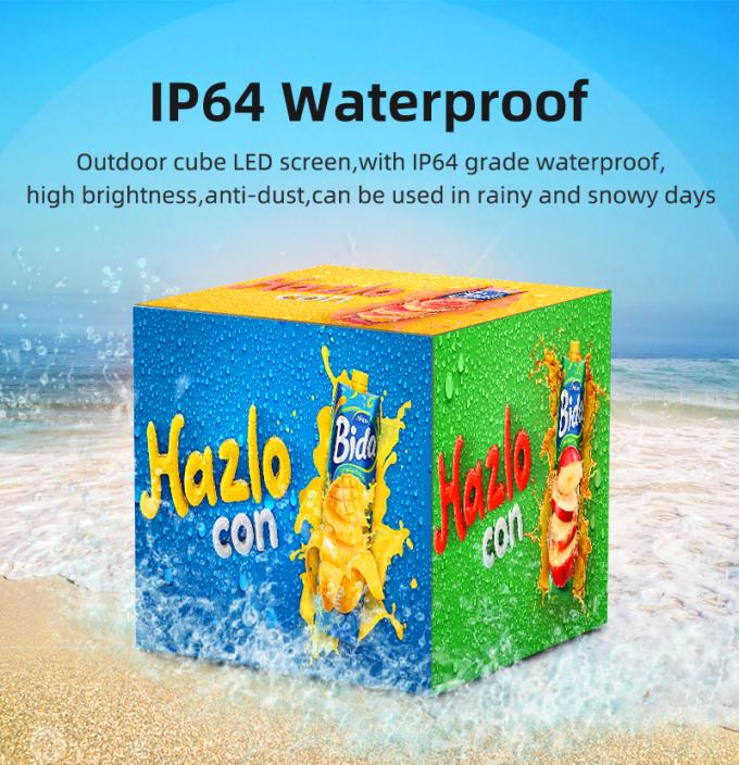 Küp LED Ekran P2.5 P3 P4mm Özelleştirilmiş Perakende Mağazası Reklam Küp LED Ekran 3