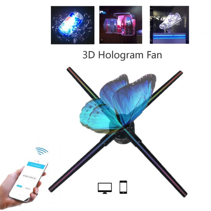 3 boyutlu LED Fan Spliced 65cm wifi ışık açık hava reklam makinesi holografik ekran projektörü döner hologram fanı 0