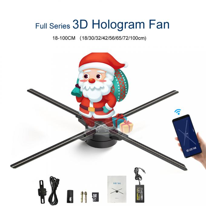 3 boyutlu LED Fan Spliced 65cm wifi ışık açık hava reklam makinesi holografik ekran projektörü döner hologram fanı 1