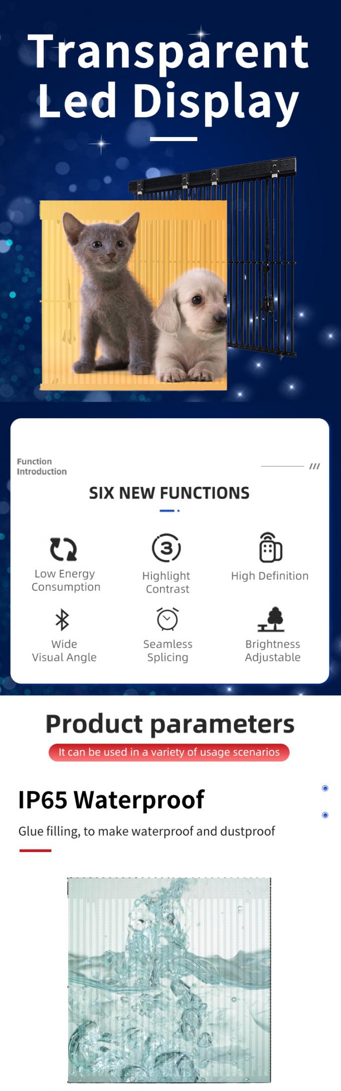 Şeffaf LED Ekran Şeffaf Cam Pencere LED Şeffaf Video Duvar Esnek Panel Yüksek ParlaklıkLED Ekran 0