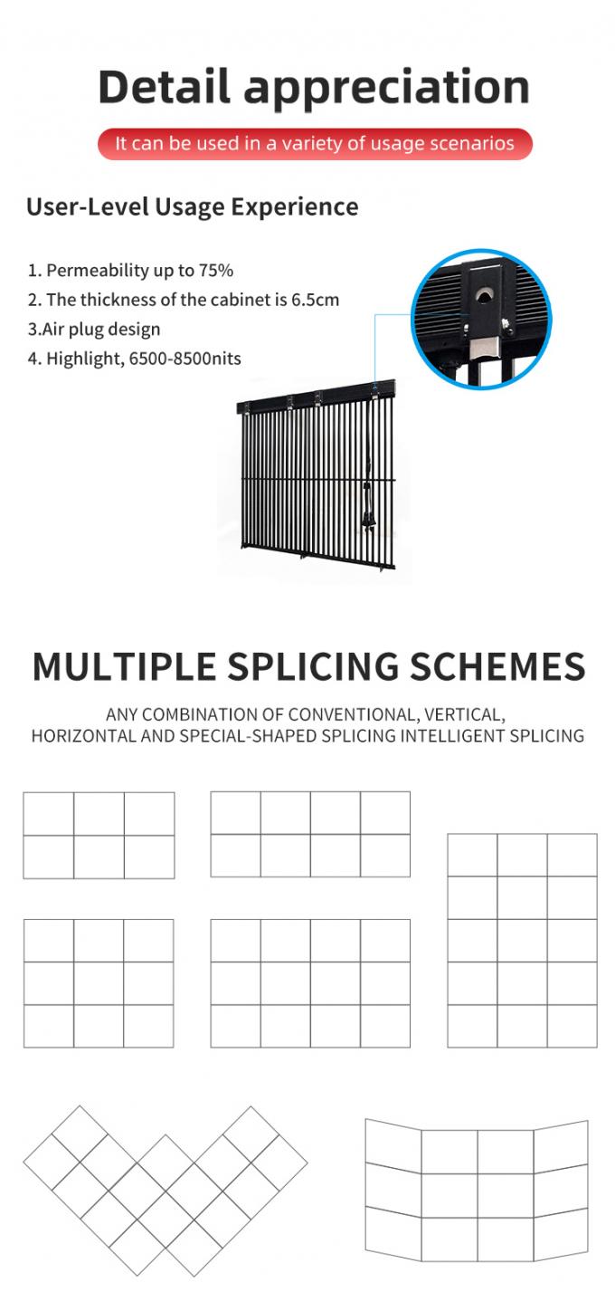 Şeffaf LED Ekran Şeffaf Cam Pencere LED Şeffaf Video Duvar Esnek Panel Yüksek ParlaklıkLED Ekran 2