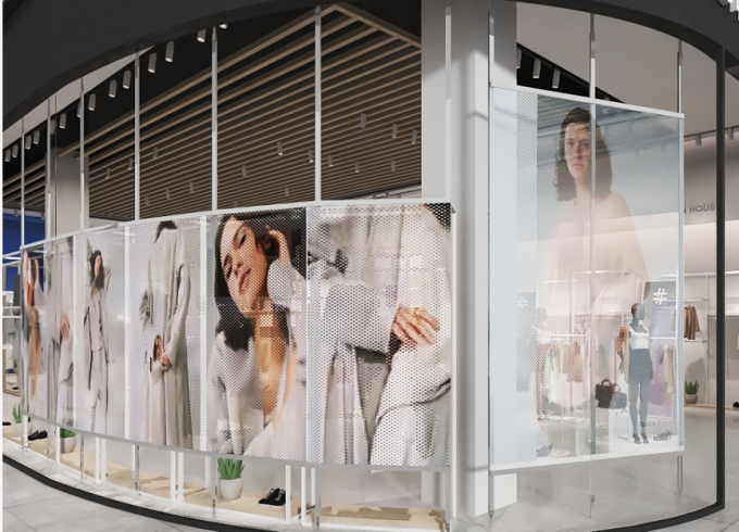 İç mekan şeffaf LED ekranı P3.91LED video duvar cam led ağ ekran paneli 0