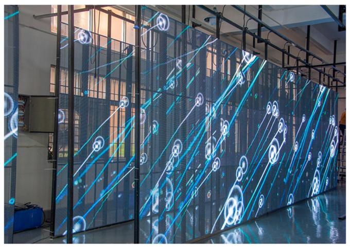 3.91-7.82mm Pixel Pitch Şeffaf LED Ekranı, 5-100m görüntüleme mesafesinde% 75 Şeffaflık 4