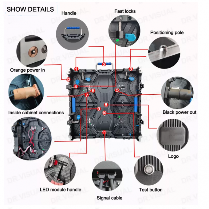 İç mekan kiralık LED ekranı P2.6 P2.9 P3.91 P4.81 Sahne konser etkinliği duvar paneli için 0