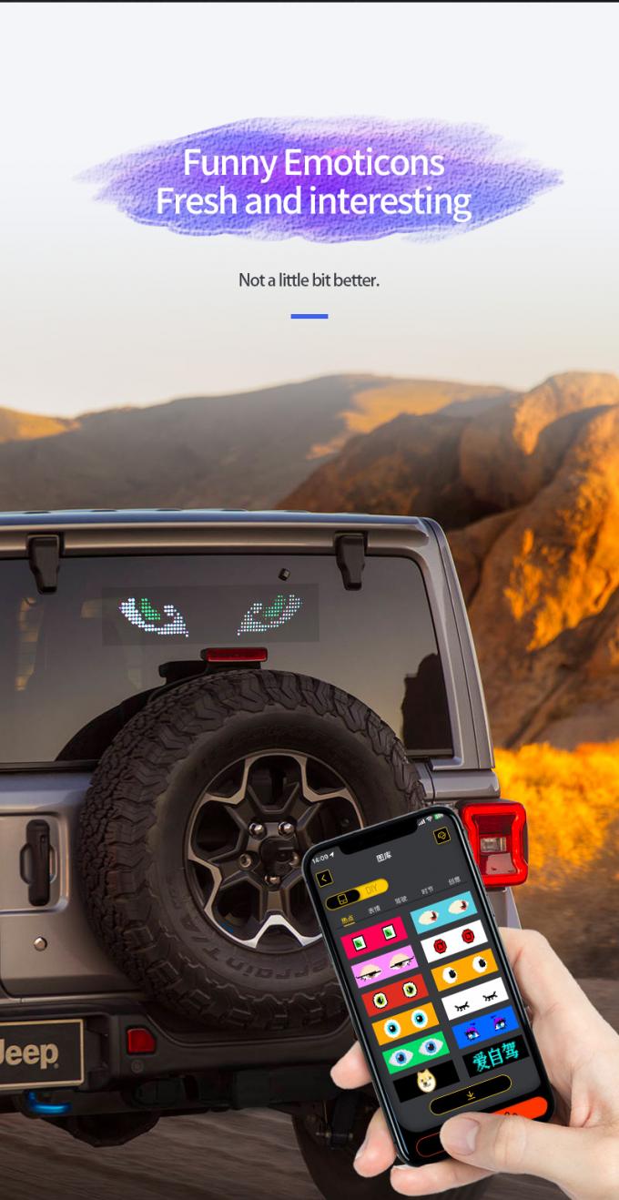 Araç LED İşaret Ekranı 16 * 64 Programlanabilir USB 5V RGB Desen Animasyon Metin DIY Gezici Panel Uzaktan Kumanda Reklam LED Ekranı 3