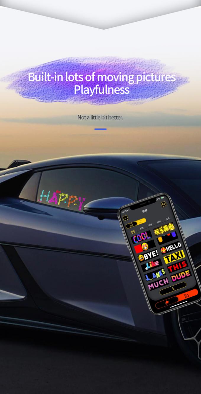 Araç LED İşaret Ekranı 16 * 64 Programlanabilir USB 5V RGB Desen Animasyon Metin DIY Gezici Panel Uzaktan Kumanda Reklam LED Ekranı 2