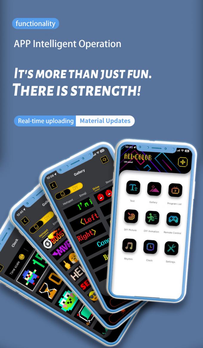 Araç LED İşaret Ekranı 16 * 64 Programlanabilir USB 5V RGB Desen Animasyon Metin DIY Gezici Panel Uzaktan Kumanda Reklam LED Ekranı 5