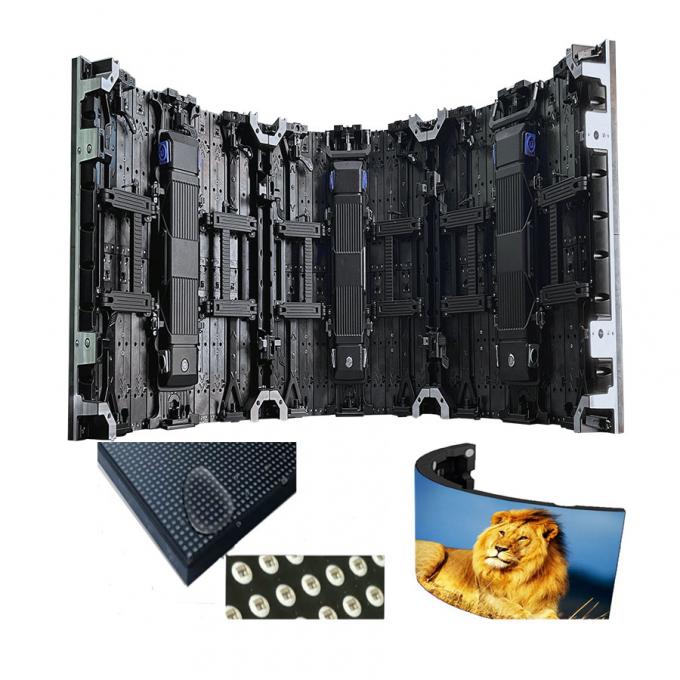 Eğri Ekran İç / Dış Ev Esnek LED Video Duvar Kiralık LED Ekranı Sergi ve Sahne Faaliyetleri için-P2.976 P3.91 P4.81 2