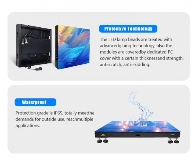 3D Sahne Dans Pisti Paneli Ekran Etkileşimli LED Zemin Döşemesi Ekran P2.6 P2.97 P3.91 Led Ekran 3